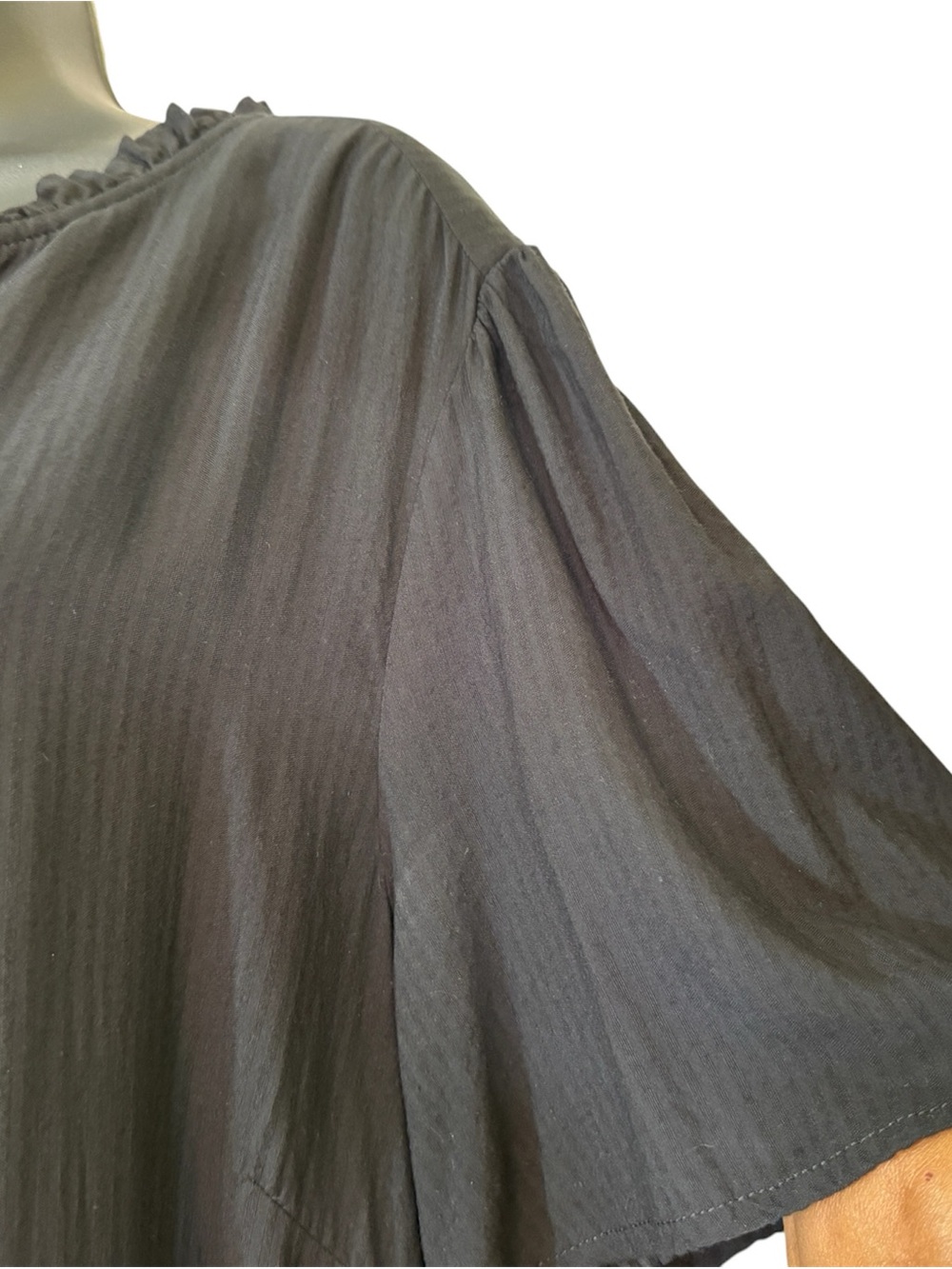 J.Jill Black Ruffle‑Hem Popover Dress Short Sleeve Button Front Size XL - Picture 10 of 16